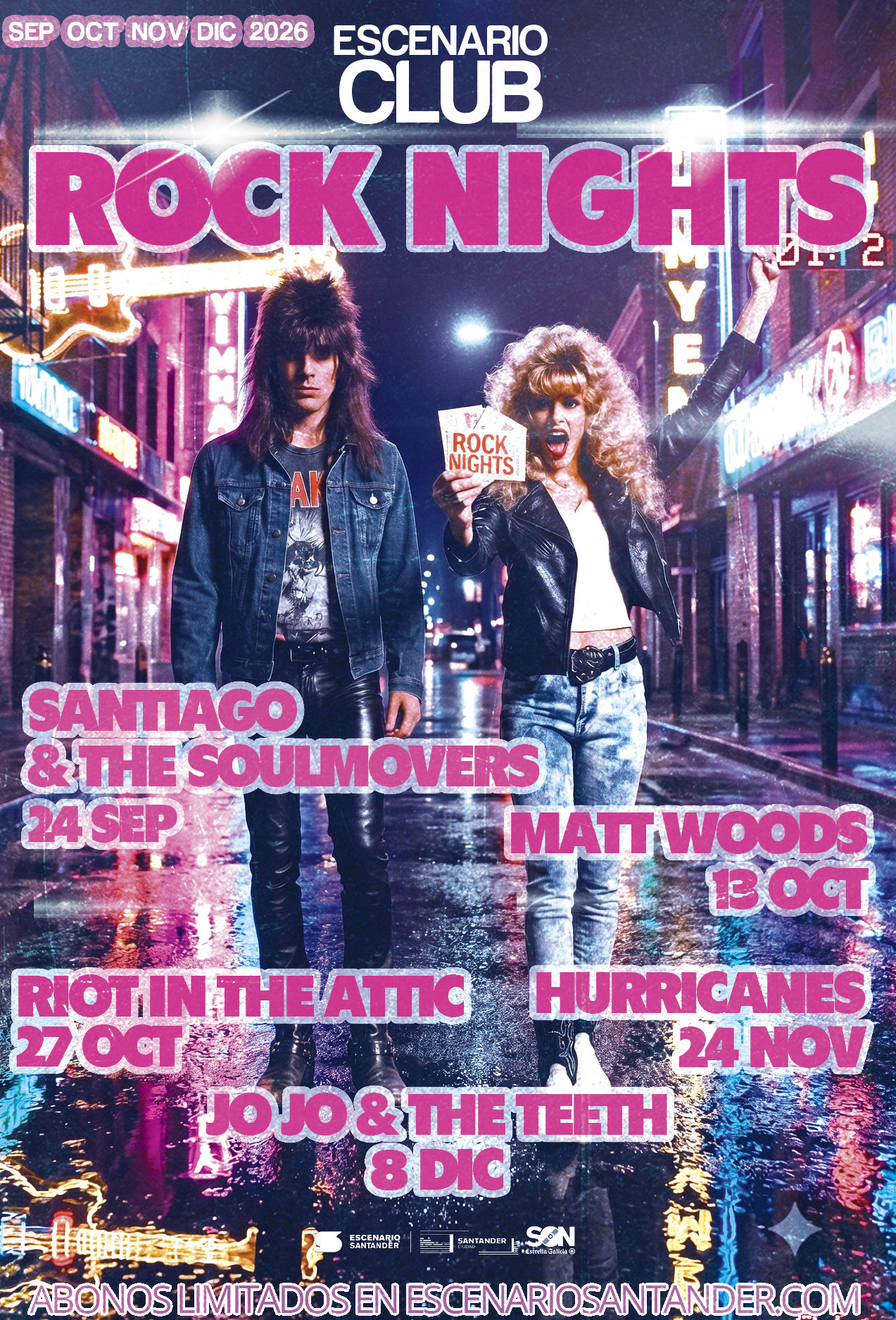 Cartel oficial de Rock Nights 2026 en Escenario Santander