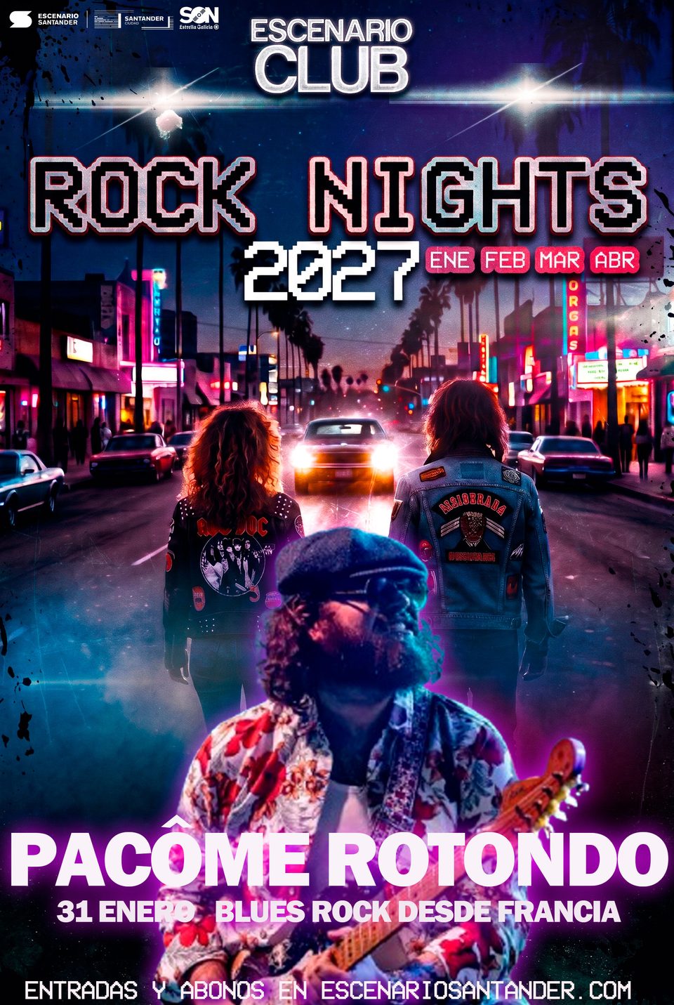Cartel oficial de Pacôme Rotondo en Rock Nights 2027, 31 de enero, blues rock desde Francia