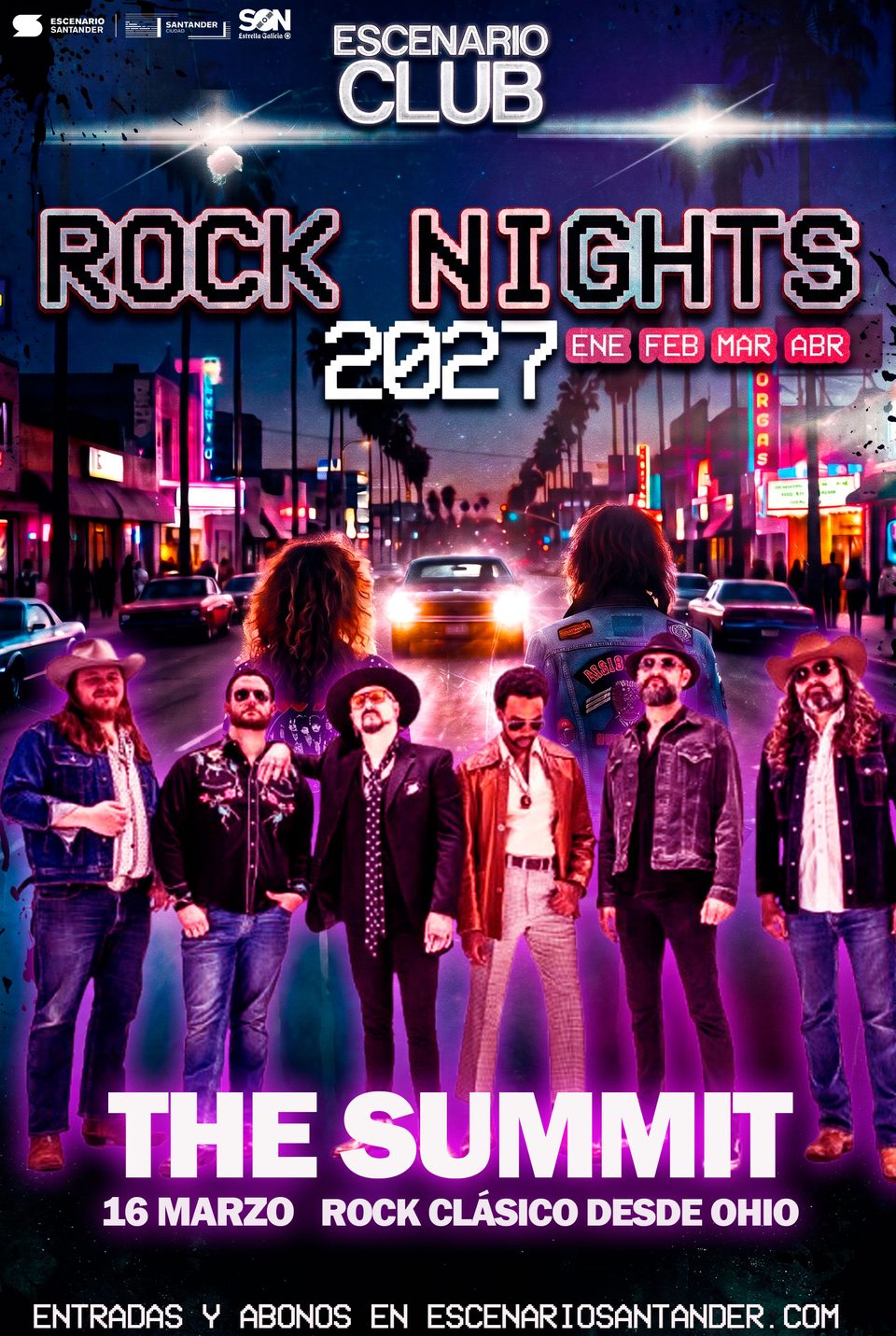 Cartel oficial de The Summit en Rock Nights 2027, 16 de marzo, rock clásico desde Ohio